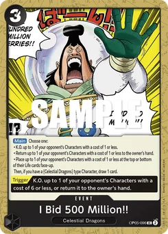 I Bid 500 Million!! OP05-096 Awakening of the New Era