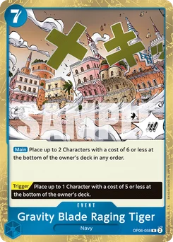 Gravity Blade Raging Tiger OP06-058 Wings of the Captain