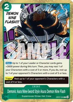 Demonic Aura Nine-Sword Style Asura Demon Nine Flash OP07-036 500 Years In the Future