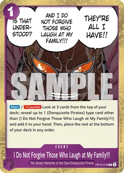I Do Not Forgive Those Who Laugh at My Family!!! OP10-078 Royal Blood