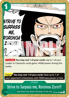 Strive to Surpass me, Roronoa Zoro!!! OP14-036 The Azure Sea’S Seven