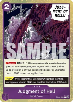 Judgment of Hell OP02-089 P3 One Piece Card the Best