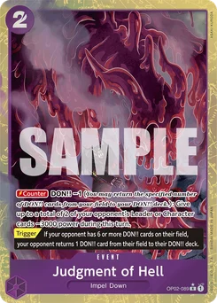 Judgment of Hell OP02-089 P4 One Piece Card the Best