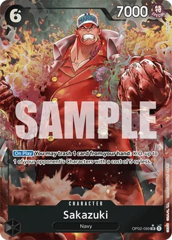 Sakazuki OP02-099 P4 One Piece Card the Best