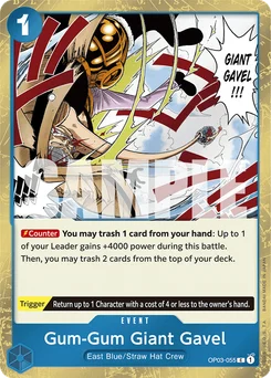 Gum-Gum Giant Gavel OP03-055 P2 One Piece Card the Best