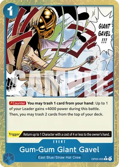 Gum-Gum Giant Gavel OP03-055 P3 One Piece Card the Best