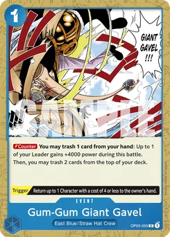 Gum-Gum Giant Gavel OP03-055 R1 One Piece Card the Best