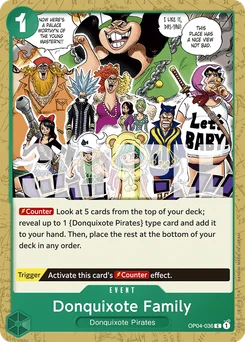 Donquixote Family OP04-036 R1 One Piece Card the Best