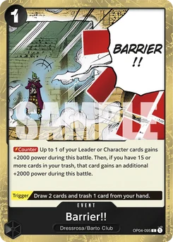 Barrier!! OP04-095 P2 One Piece Card the Best