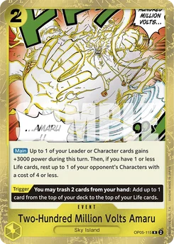 Two-Hundred Million Volts Amaru OP05-115 P2 One Piece Card the Best
