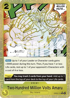 Two-Hundred Million Volts Amaru OP05-115 P3 One Piece Card the Best