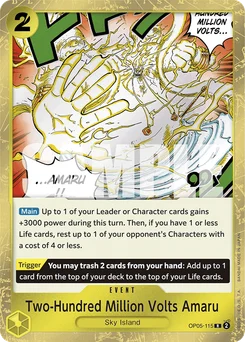 Two-Hundred Million Volts Amaru OP05-115 R1 One Piece Card the Best