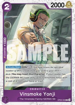 Vinsmoke Yonji OP06-066 P2 One Piece Card the Best