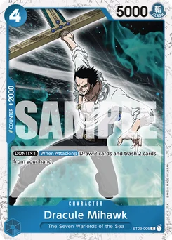 Dracule Mihawk ST03-005 P4 One Piece Card the Best