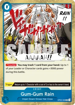 Gum-Gum Rain OP02-068 R1 One Piece Card the Best vol.2