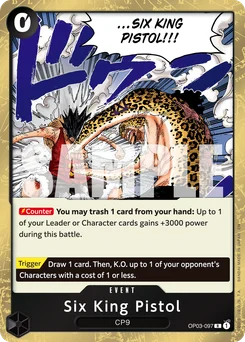 Six King Pistol OP03-097 R1 One Piece Card the Best vol.2