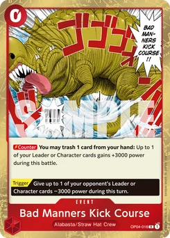 Bad Manners Kick Course OP04-016 R1 One Piece Card the Best vol.2