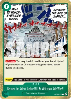 Because the Side of Justice Will Be Whichever Side Wins!! OP05-037 R1 One Piece Card the Best vol.2