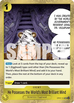 He Possesses the World's Most Brilliant Mind OP07-114 P1 One Piece Card the Best vol.2