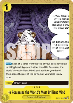 He Possesses the World's Most Brilliant Mind OP07-114 R1 One Piece Card the Best vol.2