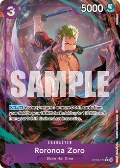 Roronoa Zoro OP09-076 P2 One Piece Card the Best vol.2