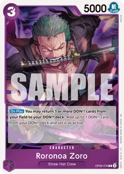 Roronoa Zoro OP09-076 R2 One Piece Card the Best vol.2