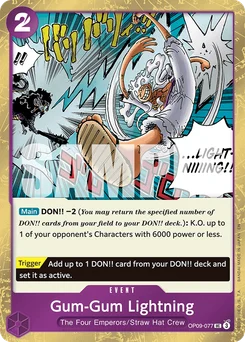 Gum-Gum Lightning OP09-077 P1 One Piece Card the Best vol.2