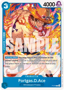 Portgas.D.Ace P-074 One Piece Card the Best vol.2