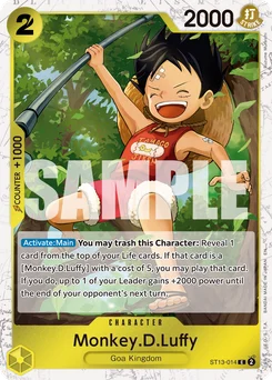 Monkey.D.Luffy ST13-014 P2 One Piece Card the Best vol.2