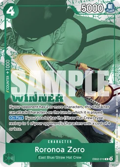 Roronoa Zoro EB02-019 P2 Promotion card