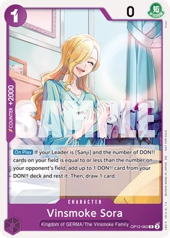 Vinsmoke Sora OP12-062 P1 Promotion card