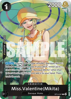 Miss.Valentine(Mikita) OP14-087 P1 Promotion card
