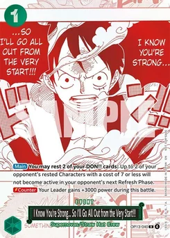I Know You're Strong... So I'll Go All Out from the Very Start!!! OP13-040 PR Promotion card