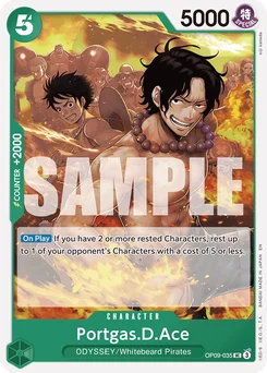 Portgas.D.Ace OP09-035 R1 Green/Yellow Yamato