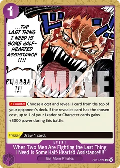 When Two Men Are Fighting the Last Thing I Need Is Some Half-Hearted Assistance!!!! OP11-079 R1 Purple Charlotte Katakuri