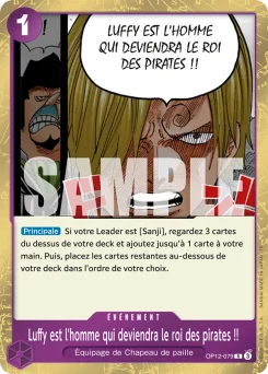 Luffy est l'homme qui deviendra le roi des pirates !! OP12-079 L'Héritage du Maître
