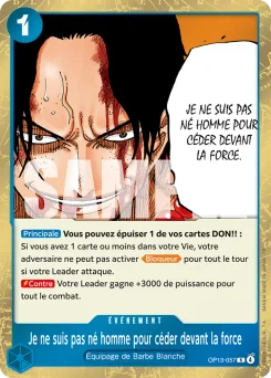 Je ne suis pas né homme pour céder devant la force OP13-057 Successeurs