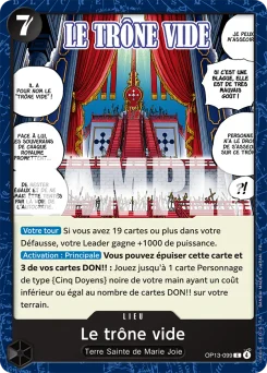 Le trône vide OP13-099 Successeurs