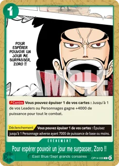Pour espérer pouvoir un jour me surpasser, Zoro !! OP14-036 Les Sept de la Mer d'Azur