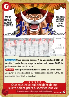 Que tous ceux qui décident de me suivre soient prêts à sacrifier leur vie !! OP16-020 L'Heure de la Bataille Décisive