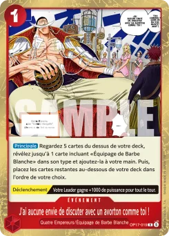 J'ai aucune envie de discuter avec un avorton comme toi ! OP17-019 Les Guerriers les Plus Puissants au Monde