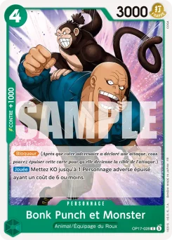 Bonk Punch et Monster OP17-028 Les Guerriers les Plus Puissants au Monde