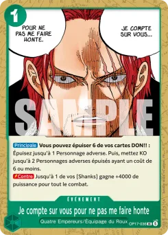Je compte sur vous pour ne pas me faire honte OP17-036 Les Guerriers les Plus Puissants au Monde