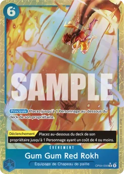 Gum Gum Red Rokh OP04-056 P4 One Piece Card the Best