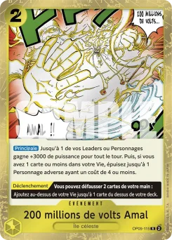 200 millions de volts Amal OP05-115 P1 One Piece Card the Best