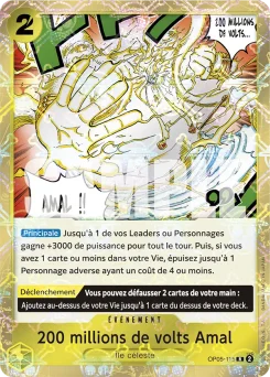 200 millions de volts Amal OP05-115 P2 One Piece Card the Best