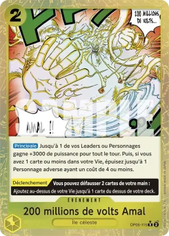 200 millions de volts Amal OP05-115 P3 One Piece Card the Best