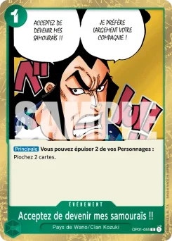 Acceptez de devenir mes samouraïs !! OP01-055 P1 One Piece Card the Best vol.2