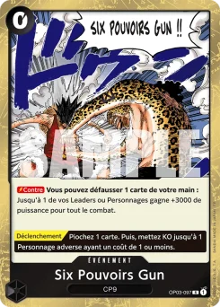 Six Pouvoirs Gun OP03-097 R1 One Piece Card the Best vol.2