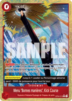Menu "Bonnes manières", Kick Course OP04-016 P1 One Piece Card the Best vol.2
